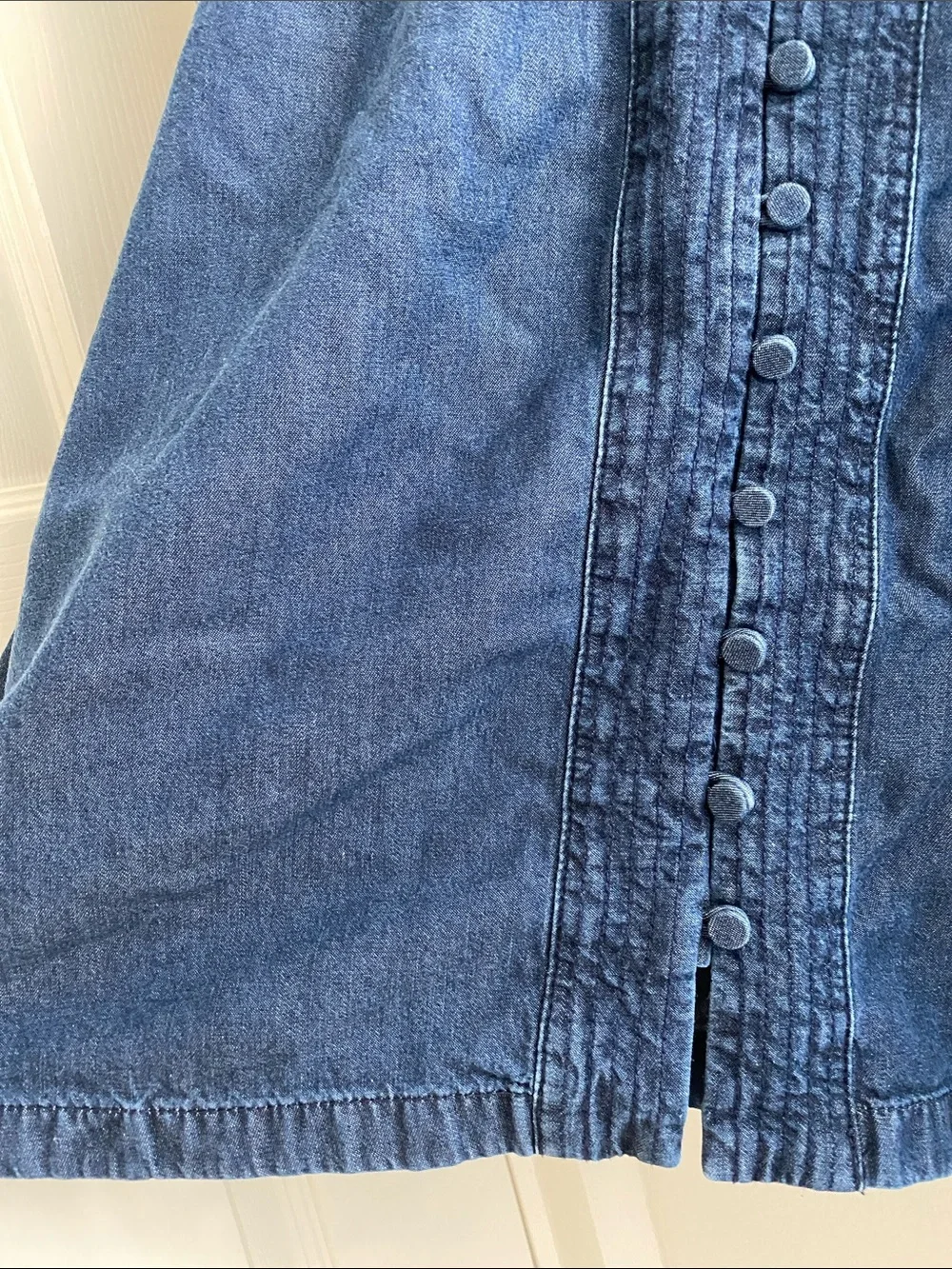 🌼 NWOT Madewell Indigo Blue Button-Front Denim Dress size 2 Cottagecore - Picture 5 of 11